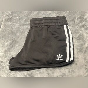 adidas Black Shorts with White Three-Stripes